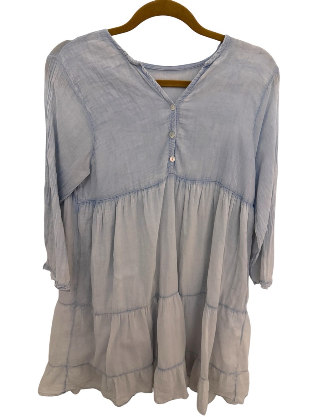 Made in Italy Cotton Ombre Tunic Dress Blue Size S M - Picture 2 of 7
